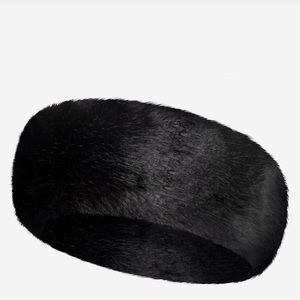Love your melon Black faux fur headband